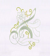 Floral Ribbon Swirl Embroidery Design
