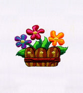 Flower Basket Embroidery Design