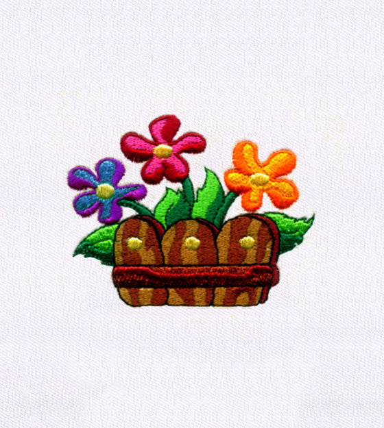 Flower Basket Embroidery Design