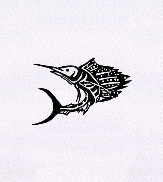 Swordfish Embroidery Design – Tribal Fish Machine Embroidery File