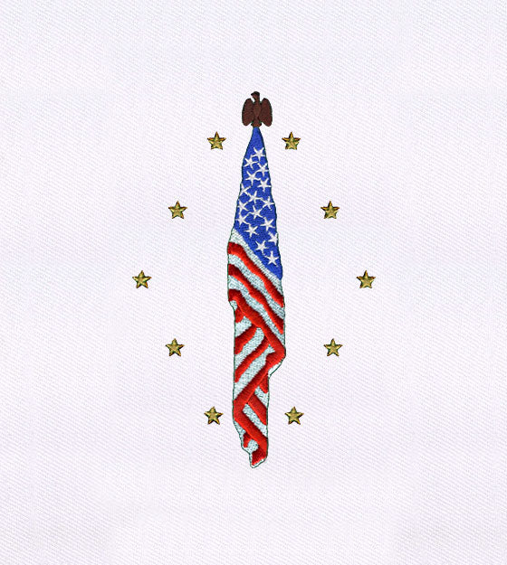 Resting U.S. Flag Embroidery Design