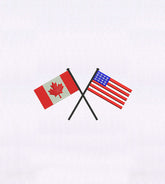 Crossed U.S. and Canada Flags Embroidery Design