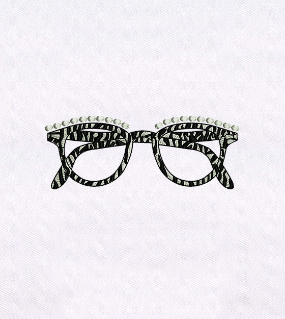 Retro Glasses Embroidery Design