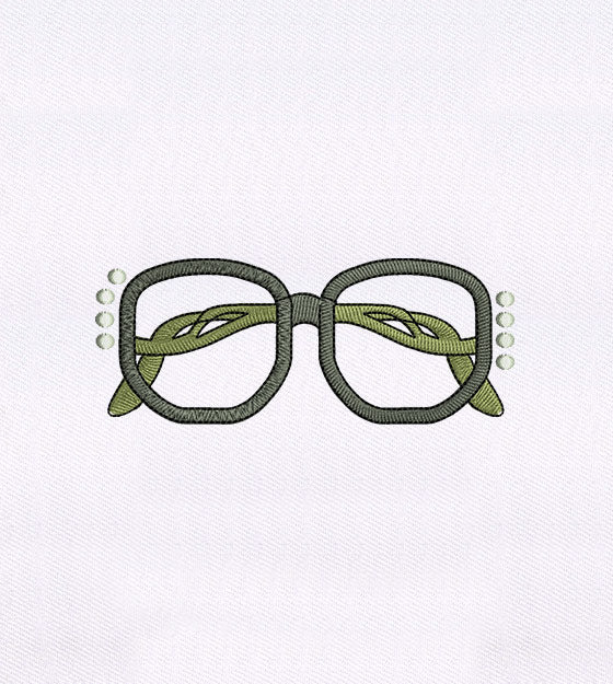 Vintage Glasses Embroidery Design – Retro