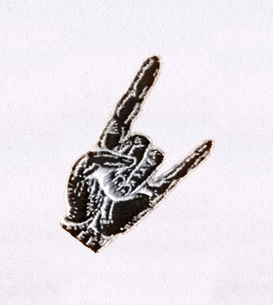 Rock Hand Sign Embroidery Design