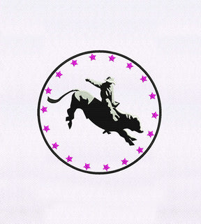 Bull Rider Embroidery Design