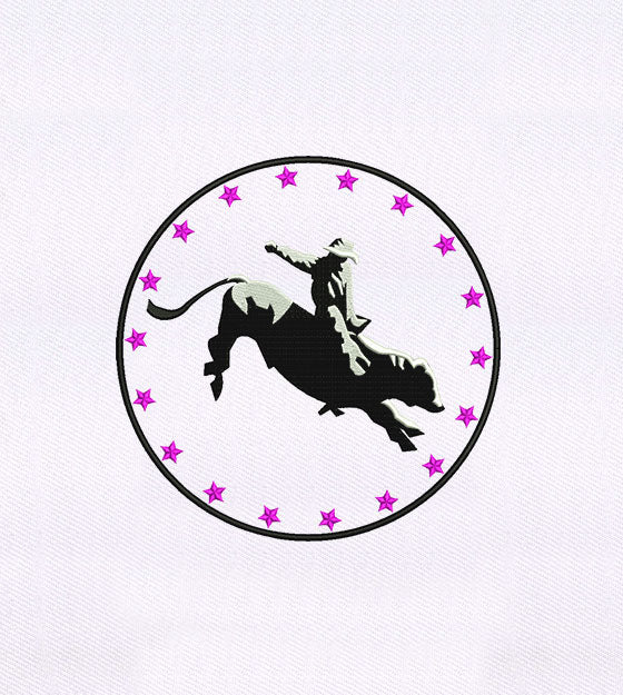 Bull Rider Embroidery Design