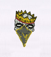 Crowned Mask Skull Embroidery Design