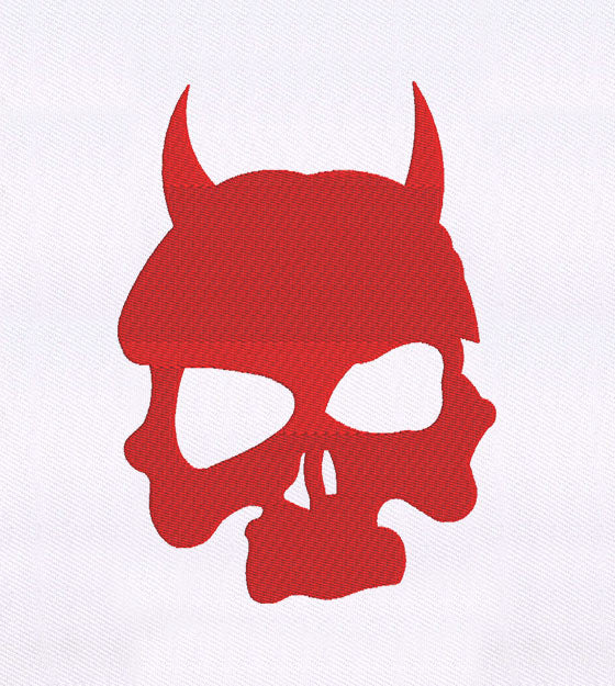 Devil Skull Silhouette Embroidery Design
