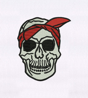 Skull with Bandana Embroidery Design