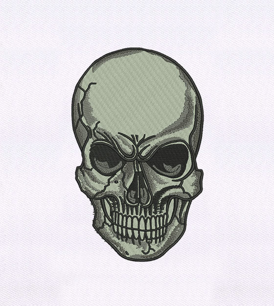 Realistic Skull Embroidery Design