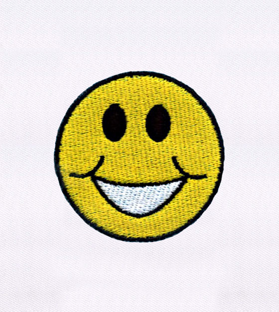 Happy Smiling Face Emoji Embroidery Design