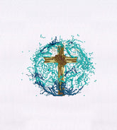 Floral Burst Cross Embroidery Design