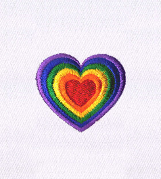 Rainbow Heart Embroidery Design