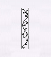 Elegant Swirl Panel Border Embroidery Design