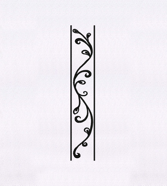 Elegant Swirl Panel Border Embroidery Design