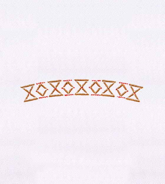Curved Geometric Border Embroidery Design