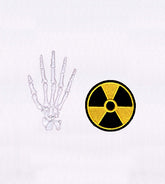 Skeleton Hand X-Ray & Radiation Symbol Embroidery Design