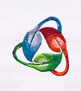 Tri-Color Leaf Knot Embroidery Design