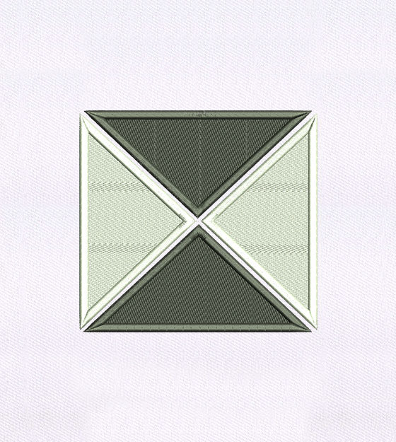 Geometric X-Frame Rectangle Embroidery Design