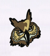 Fierce Owl Mascot Embroidery Design