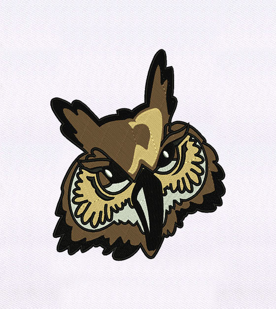 Fierce Owl Mascot Embroidery Design
