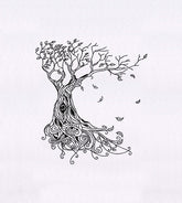 Whimsical Swirled Tree Embroidery Design