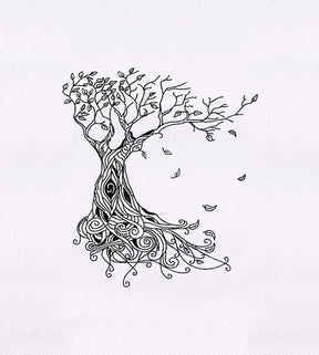 Whimsical Swirled Tree Embroidery Design