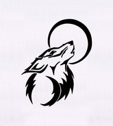 Howling Wolf Embroidery Design