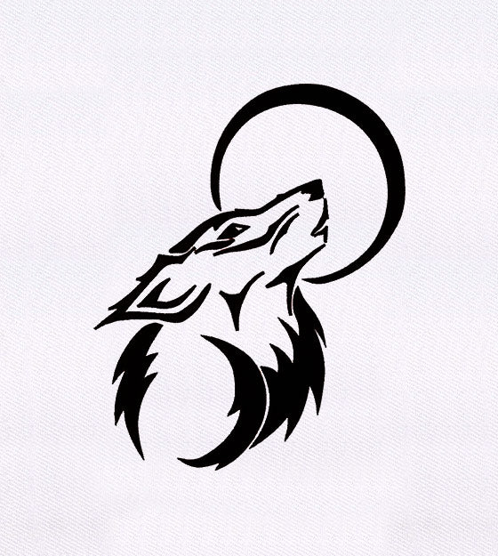 Howling Wolf Embroidery Design