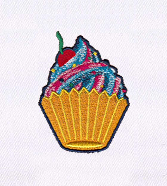 Colorful Cupcake Embroidery Design