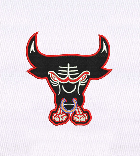 Angry Horn Bull Embroidery Design