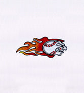 Flaming Baseball Embroidery Design
