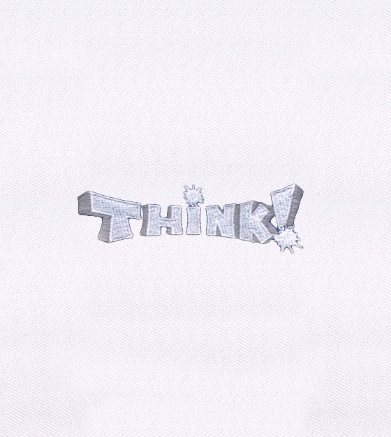 Think! Text Embroidery Design