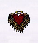 Winged Heart with Halo Embroidery Design