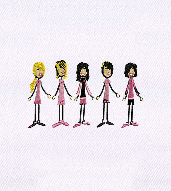 Girls Holding Hands Embroidery Design