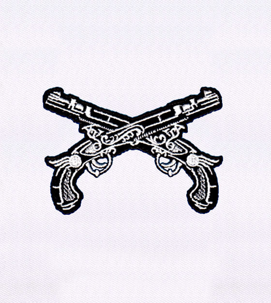 Crossed Flintlock Pistols Embroidery Design
