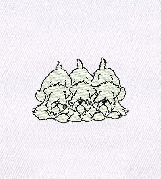 Triplet Shaggy Dogs Embroidery Design