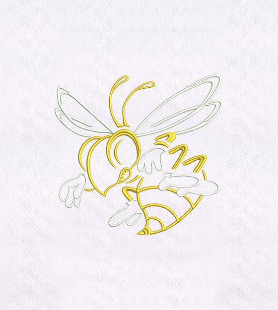 Honey Bee Line Art Embroidery Design