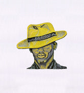 Suave Gentleman in Yellow Hat Embroidery Design