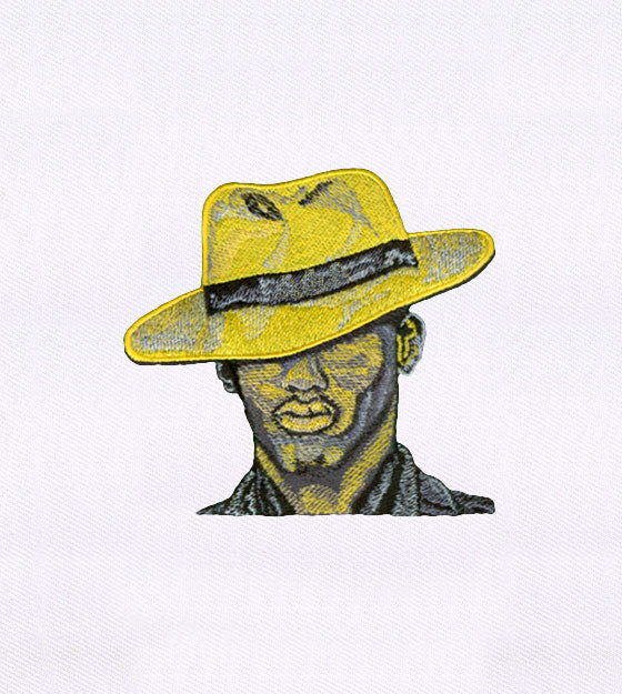 Suave Gentleman in Yellow Hat Embroidery Design