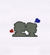 Romantic Boy & Girl Silhouette Embroidery Design