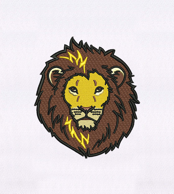 African Lion Face Embroidery Design