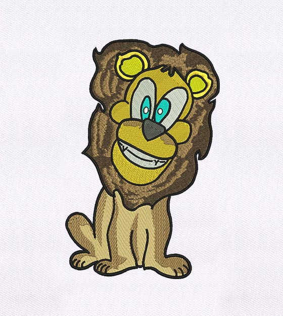 Funny Cartoon Lion Embroidery Design