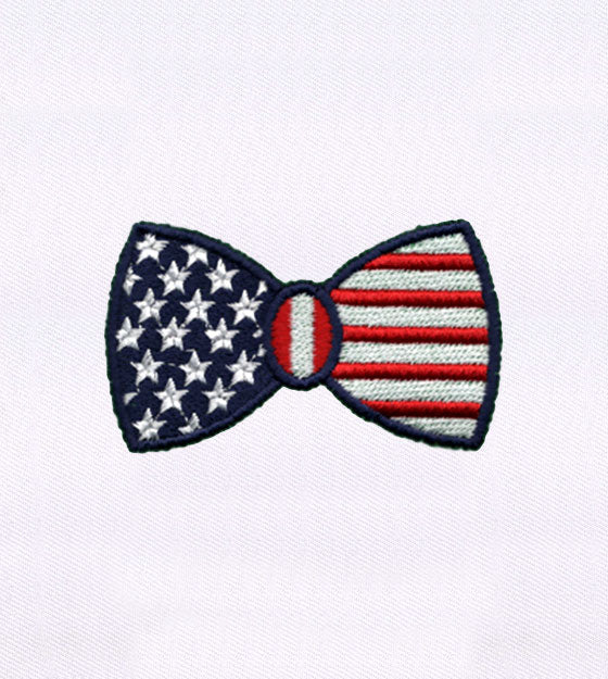 US Flag Bowtie Embroidery Design