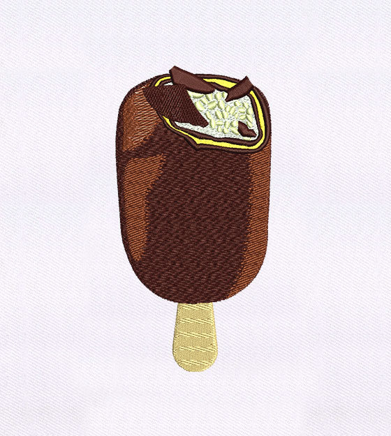 Chocolate Covered Vanilla Ice Cream Embroidery Design