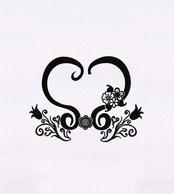 Beautiful Heart & Floral Ornaments Embroidery Design