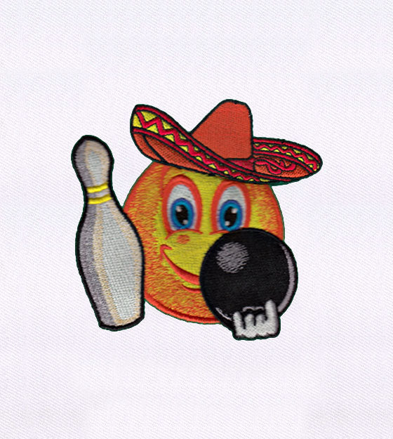 Cowboy Bowling Emoji Embroidery Design