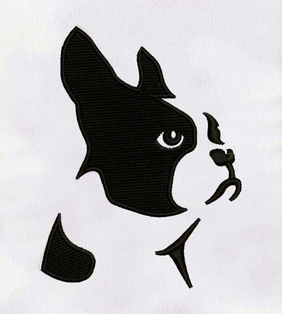 Boston Terrier Dog Embroidery Design