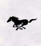 Black Galloping Horse Silhouette Embroidery Design